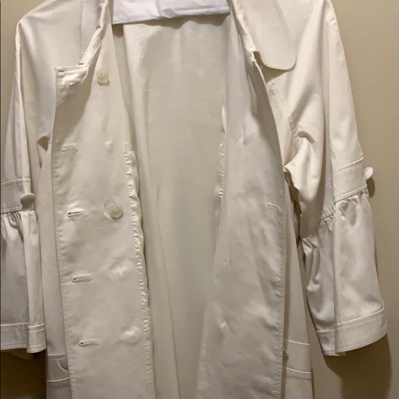 White Dressy Trench Jacket/Coat - Picture 9 of 13